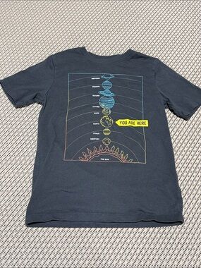 wonder nation Black Tee with Teal Planet Graphic